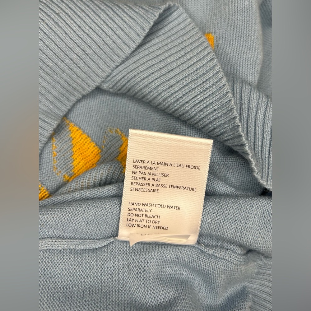 Tribal Jeans Sz S Tide Blue Crew Neck Sunshine 3/4 Sleeve Sweater NWT $108 - Picture 8 of 10